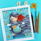Mother Earth, first in the adult colouring book series Colourart by Emila Yusof