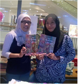 Hayati Hanif and Evi Shelvia, author and illustrator of The Castle Library, children's picture book published by Oyez!Books