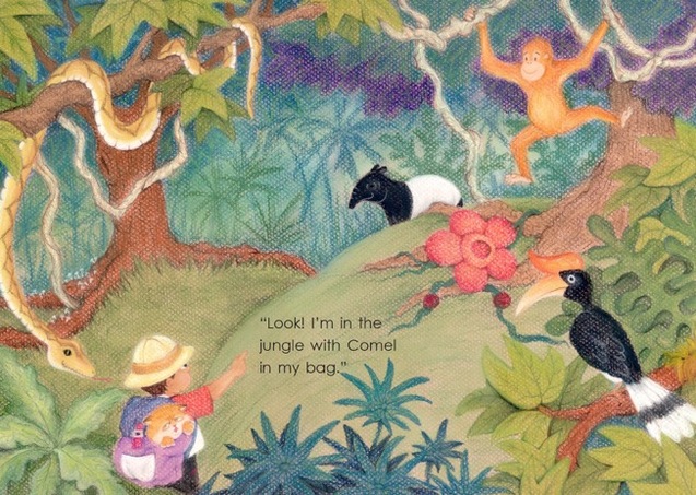 Adik in the jungle - Atuk's Amazing Sarong - children's picture book by Lim Lay Har, illustrations by Lim Lay Koon, published by Oyez!Books