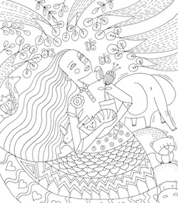 Mother Earth Colourart - adult colouring books by Emila Yusof