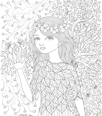 Mother Earth Colourart - adult colouring books by Emila Yusof