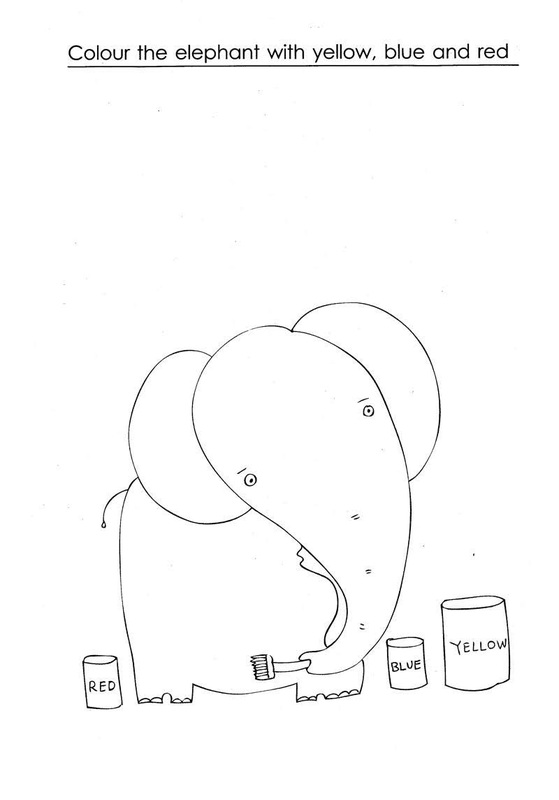 Free elephant colouring page by Yusof Gajah