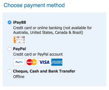 Oyez! online bookstore payment methods